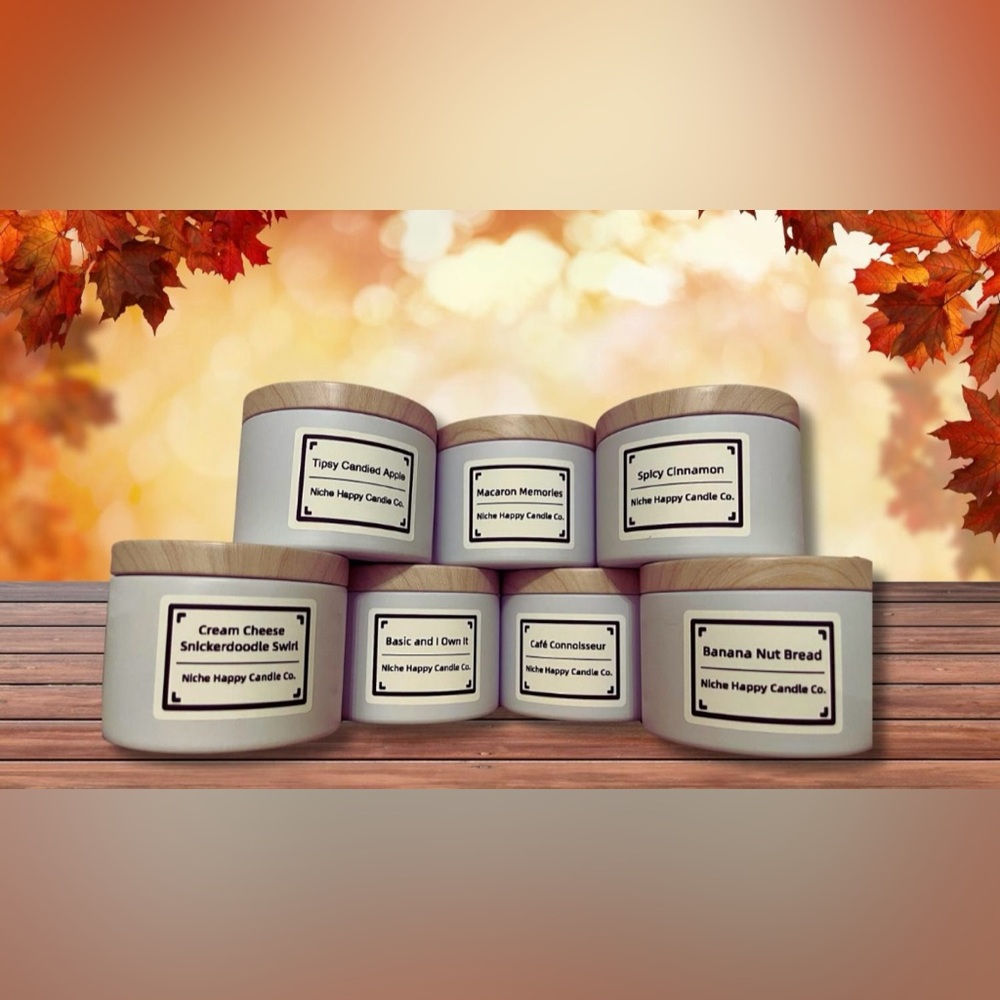Sample Fall Candle Flight | Hand-Poured Soy Wax | 4 oz Tins